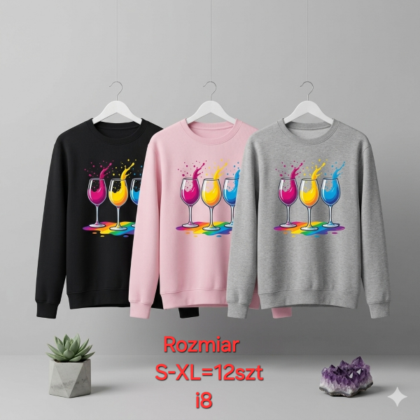 Bluzki damskie Roz S-XL, 1 Kolor Paczka 12 szt